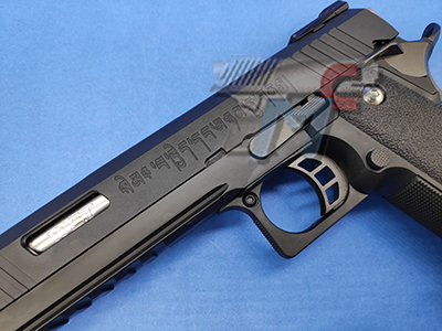 WE Hi-Capa 6inch IREX GBB Pistol (Full Auto version / Black / Silver Barrel) - Click Image to Close